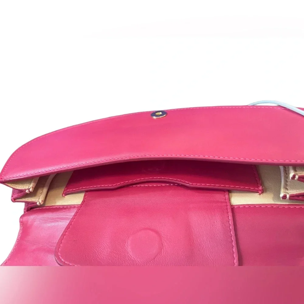 💕ELIE SAAB💕Fuchsia Leather Clutch ￼